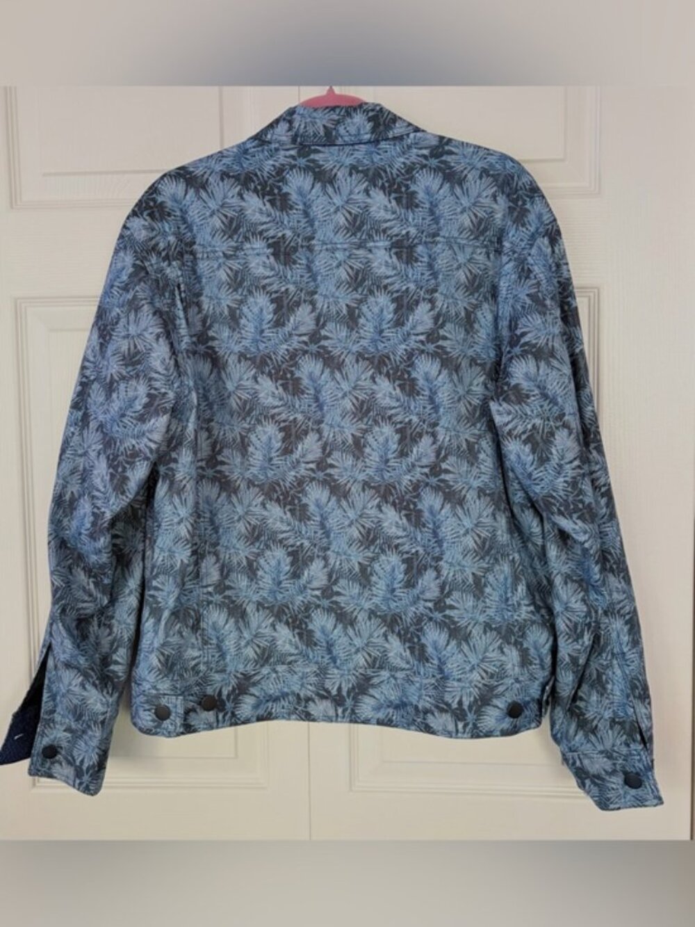 Tallia Sport Men's Blue Leaf Trucker Jacket Cotton Stretch size Large - Picture 14 of 16